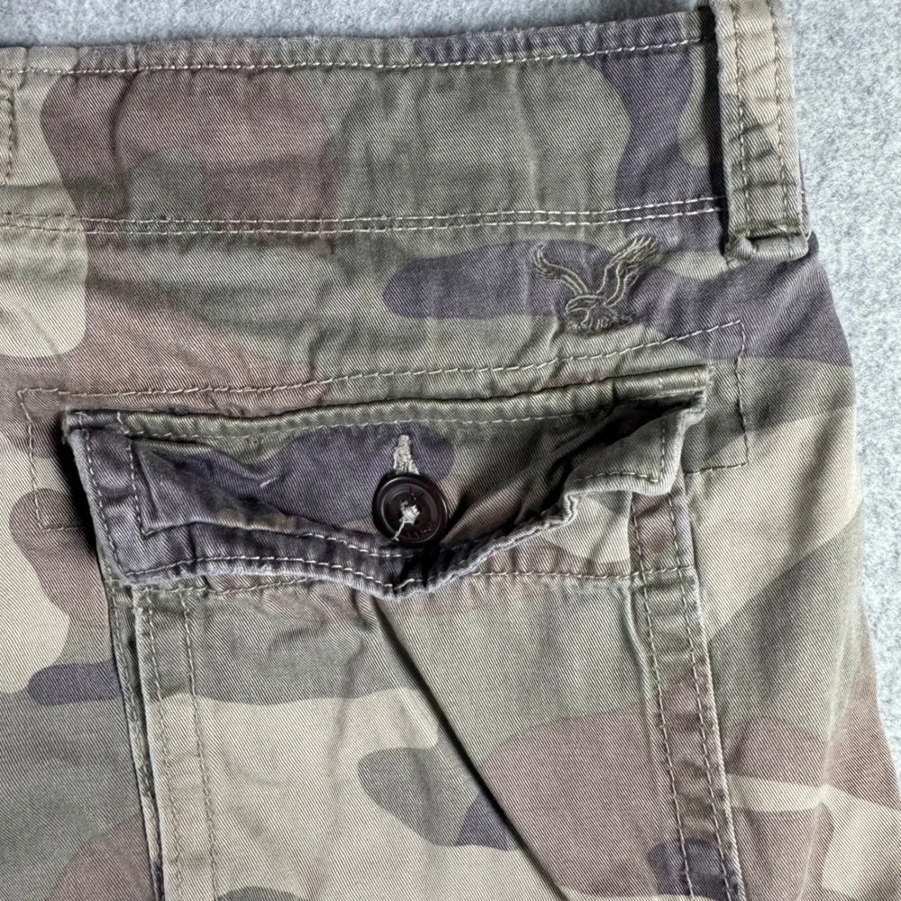 American Eagle Cargo Shorts Mens 36 Green Camo Classic Cotton Rugged Gorpcore